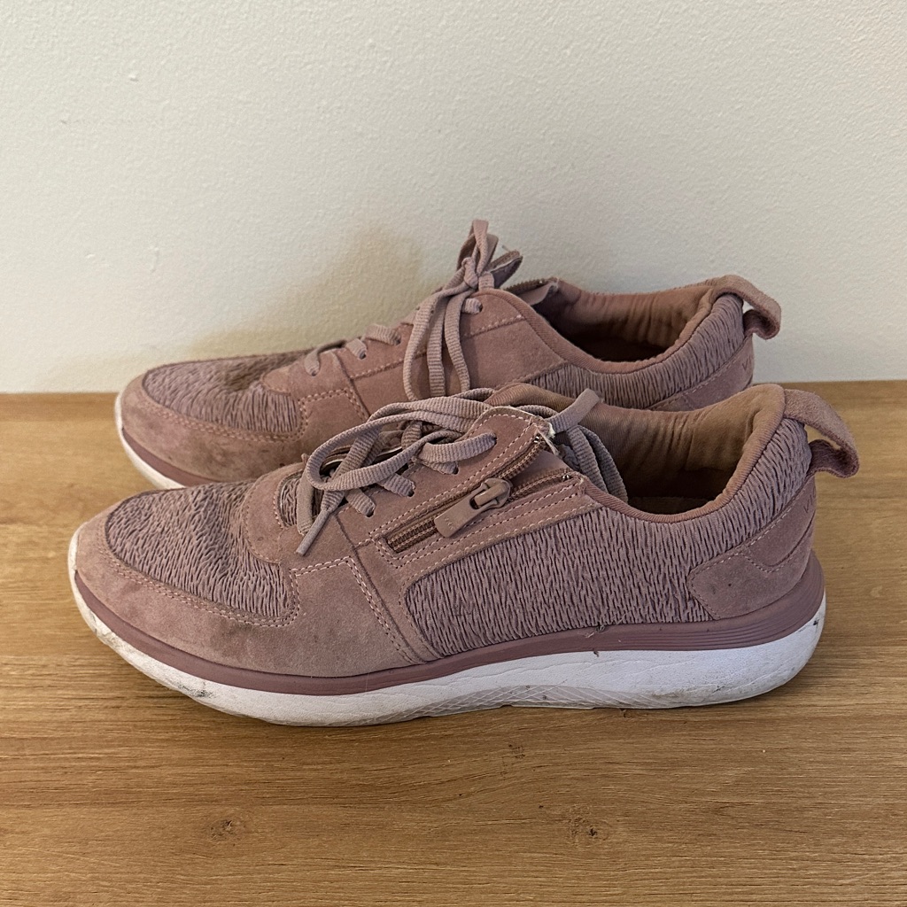 Vionic Athena Zip And Lace-Up Sneaker Light Pink Ruched